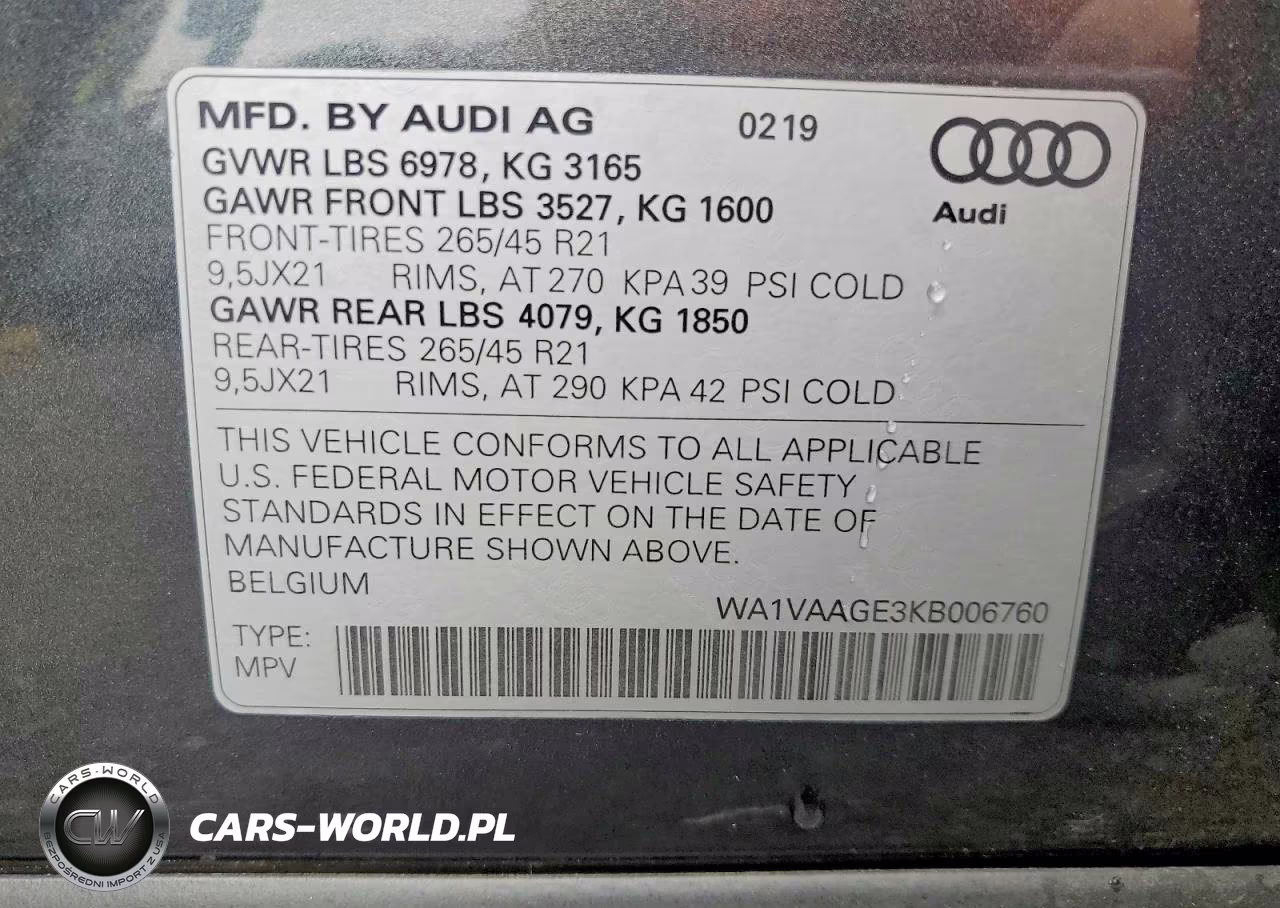 2019 Audi E-Tron Prestige VIN:WA1VAAGE3KB006760 - 13