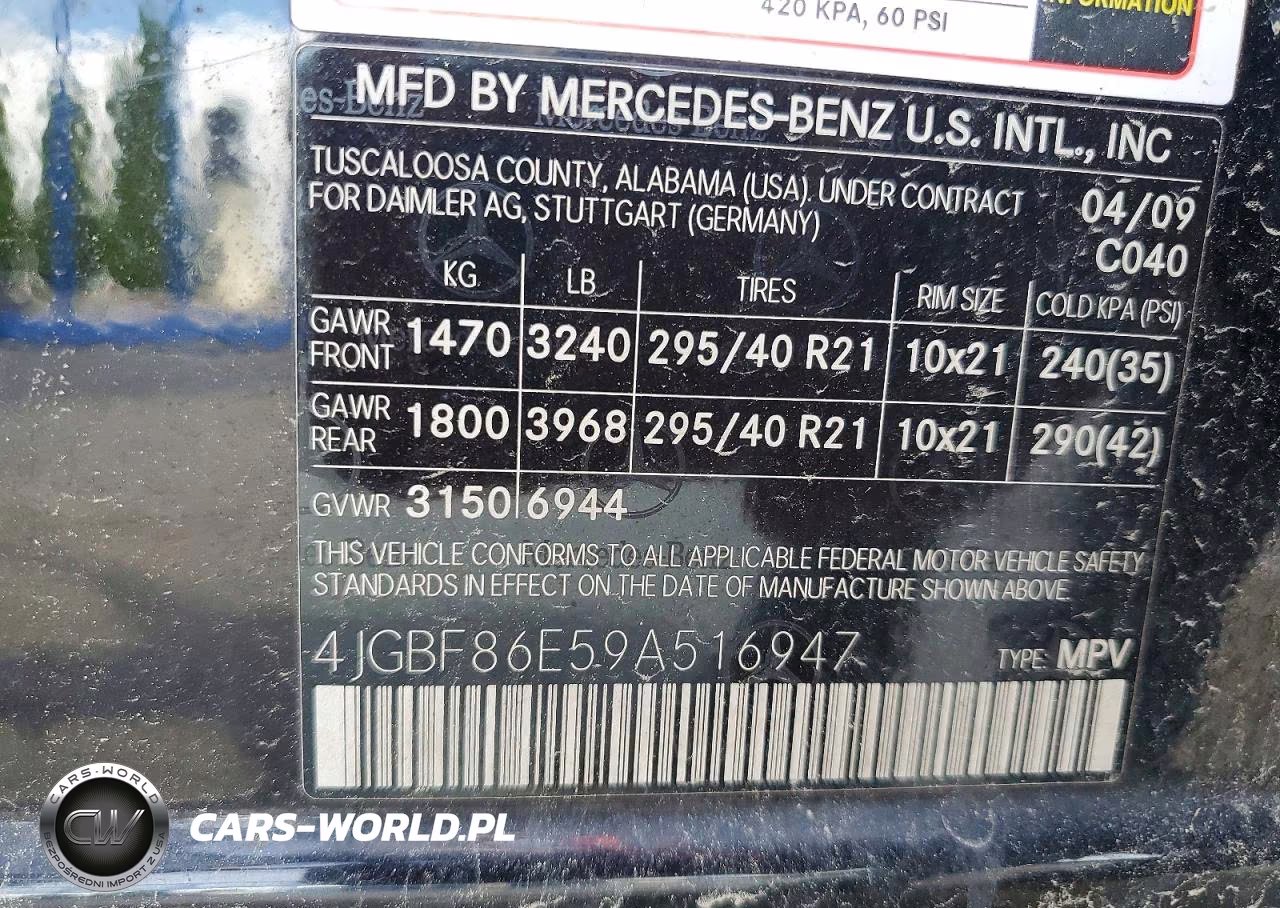 2009 Mercedes-Benz Gl 550 4Matic VIN:4JGBF86E59A516947 - 13