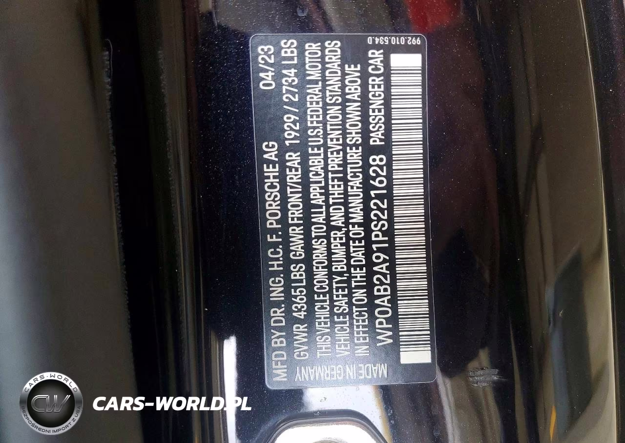 2023 Porsche 911 Carrera S VIN:WP0AB2A91PS221628 - 13