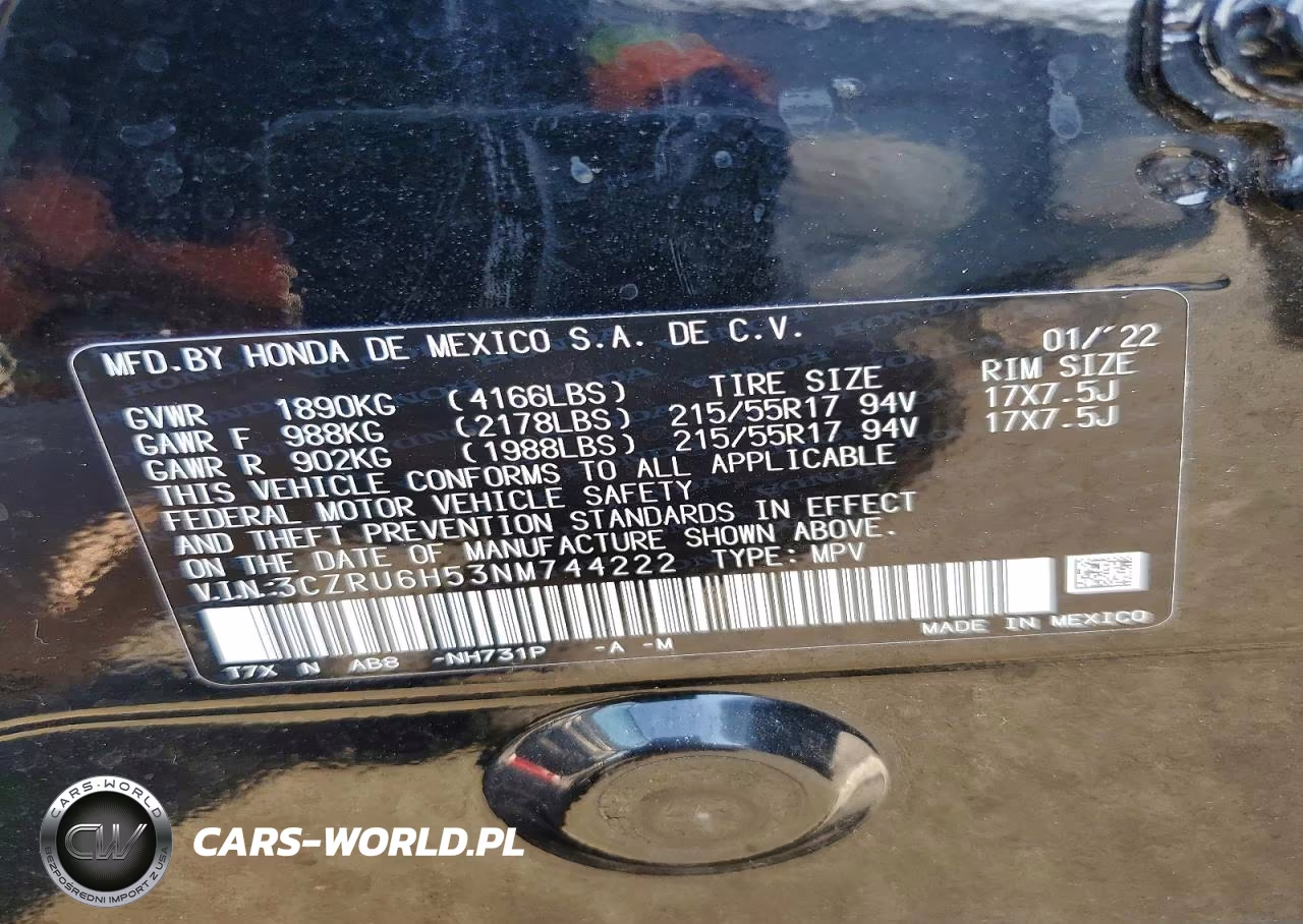 2022 Honda Hr-V Ex VIN:3CZRU6H53NM744222 - 13