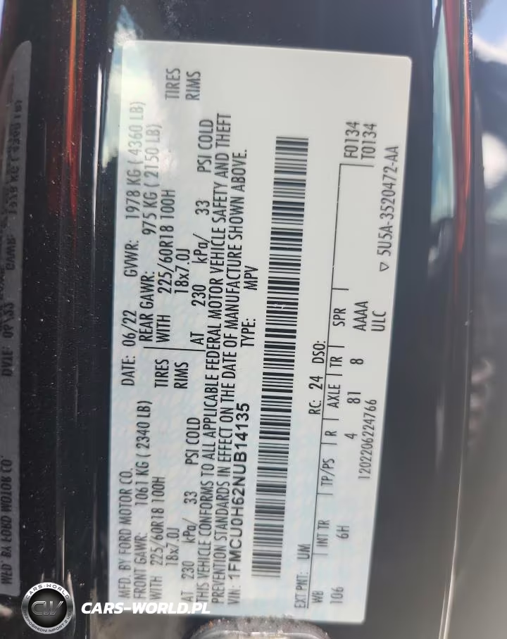 2022 Ford Escape Sel VIN:1FMCU0H62NUB14135 - 13