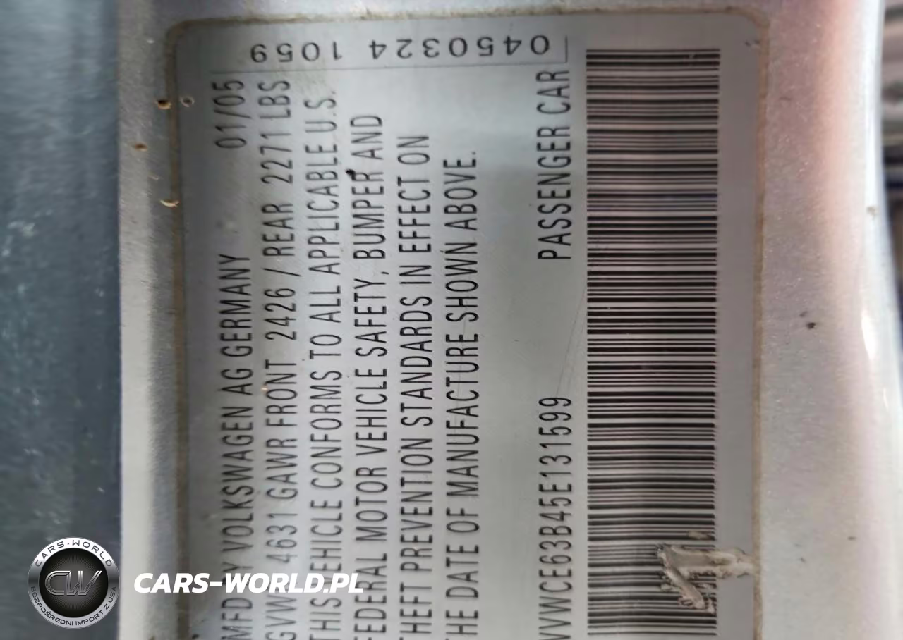2005 Volkswagen Passat Gls Tdi VIN:WVWCE63B45E131599 - 13