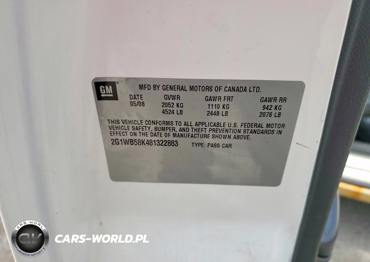 2008 Chevrolet Impala Ls VIN:2G1WB58K481322883 - 12