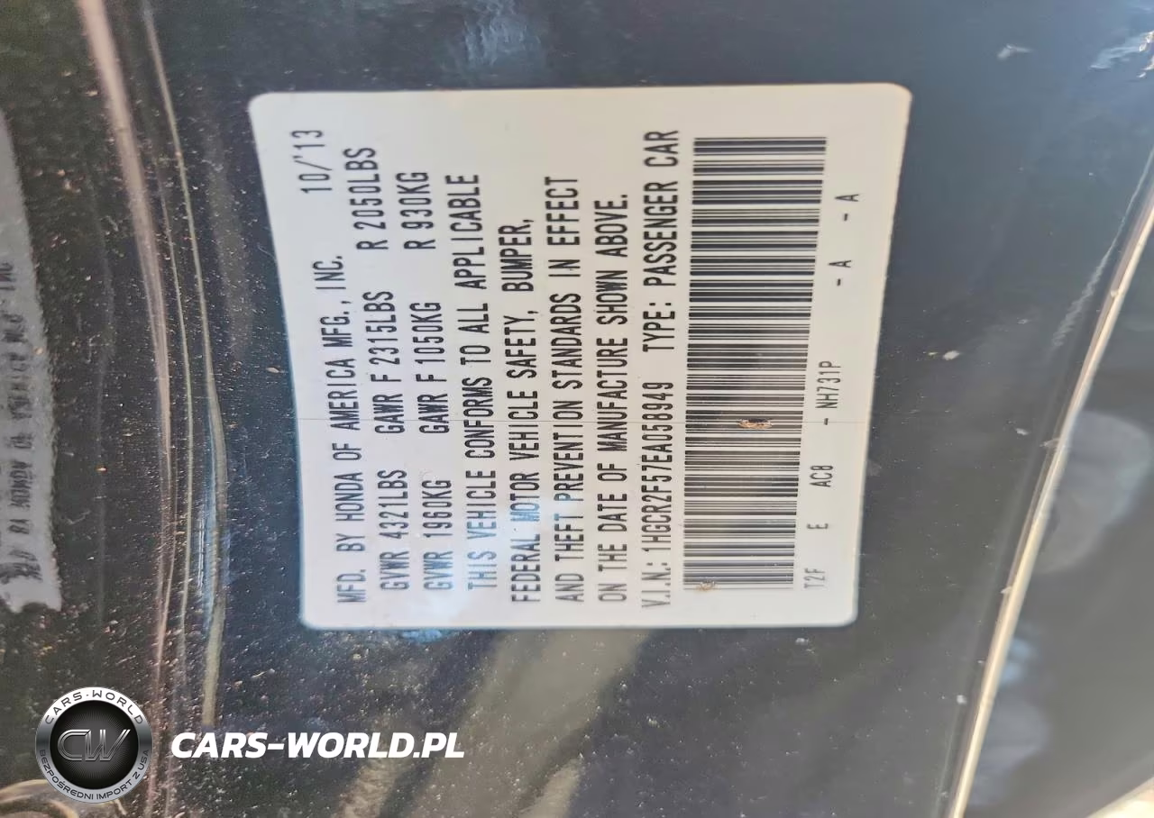 2014 Honda Accord Sport VIN:1HGCR2F57EA058949 - 13