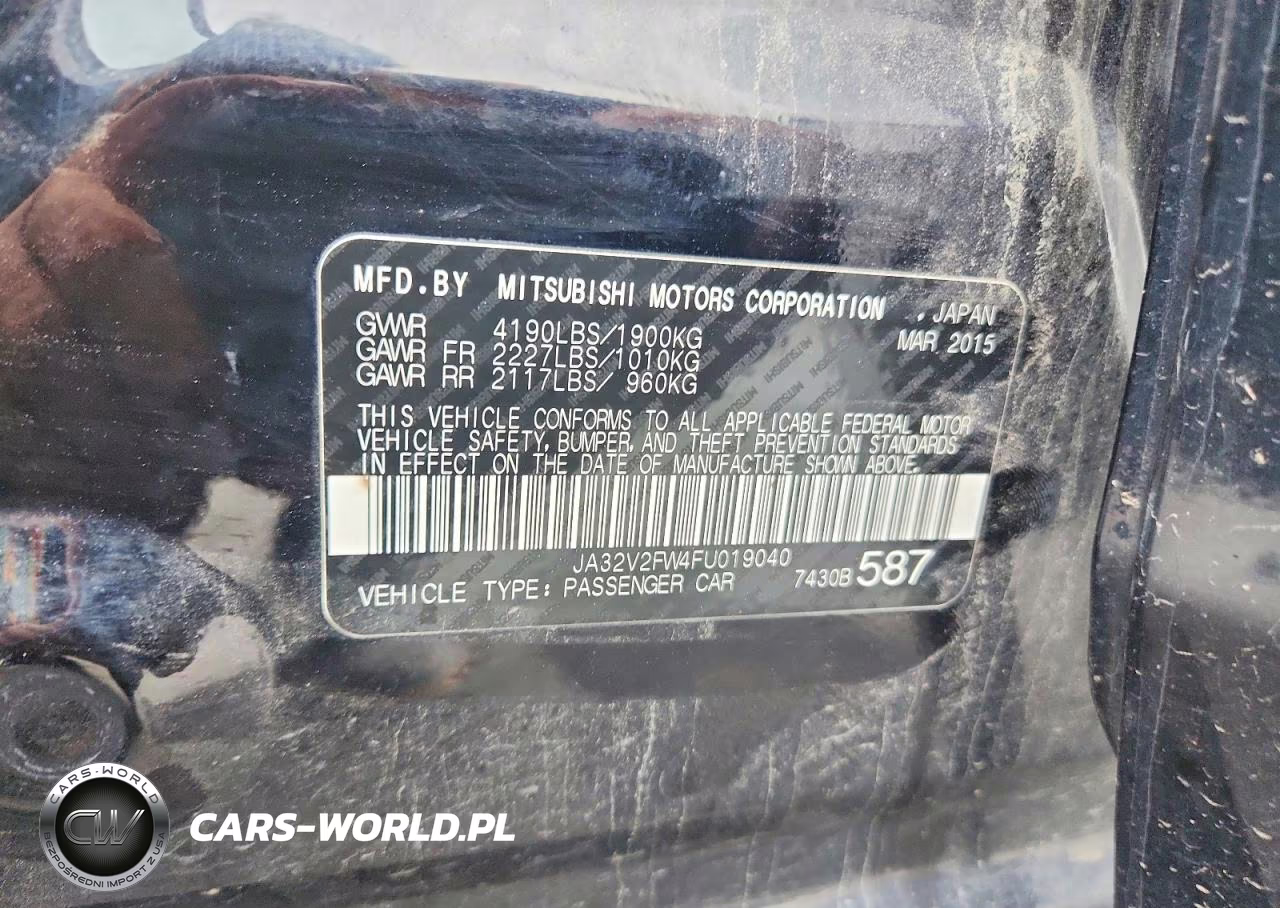 2015 Mitsubishi Lancer Se VIN:JA32V2FW4FU019040 - 12