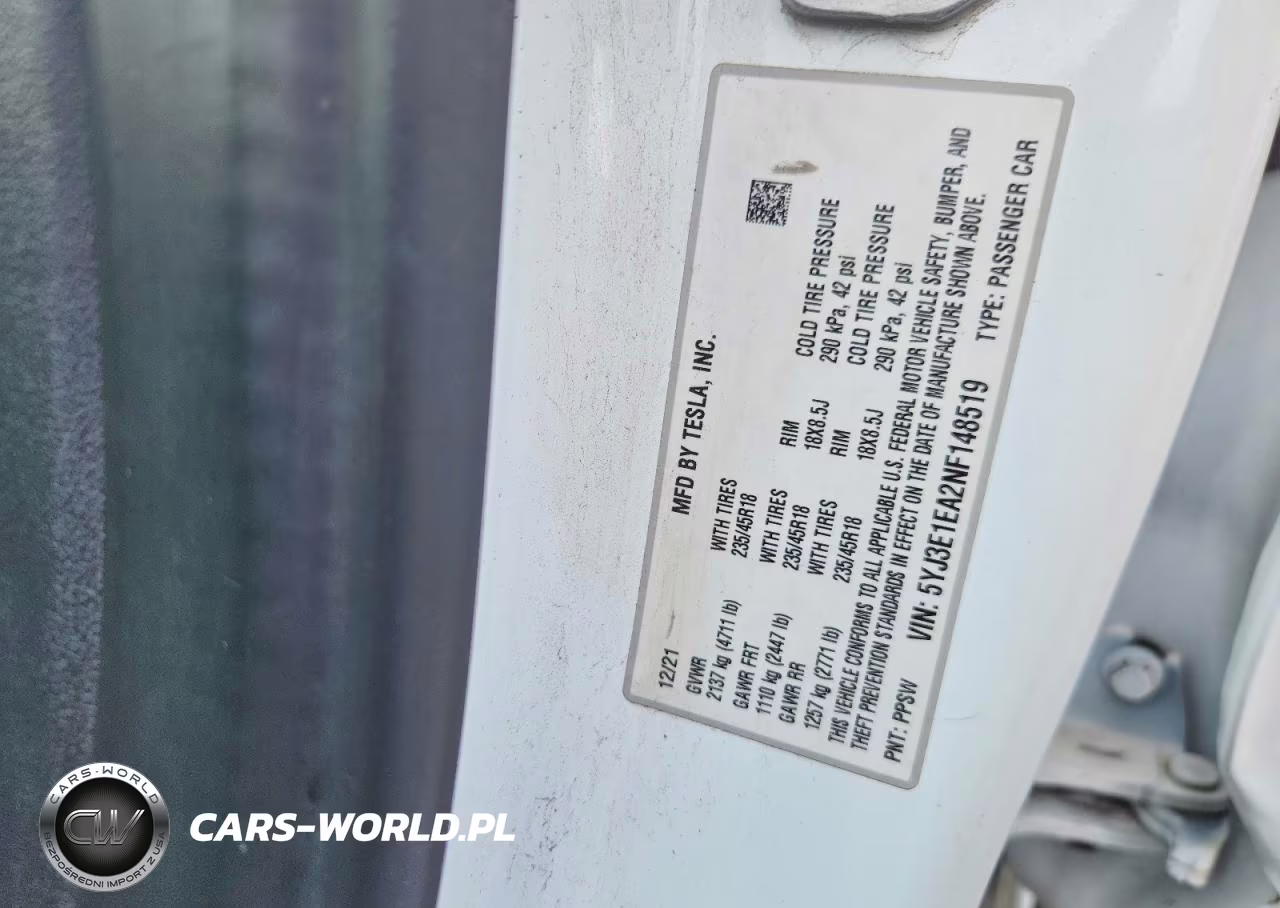 2022 Tesla Model 3 VIN:5YJ3E1EA2NF148519 - 12