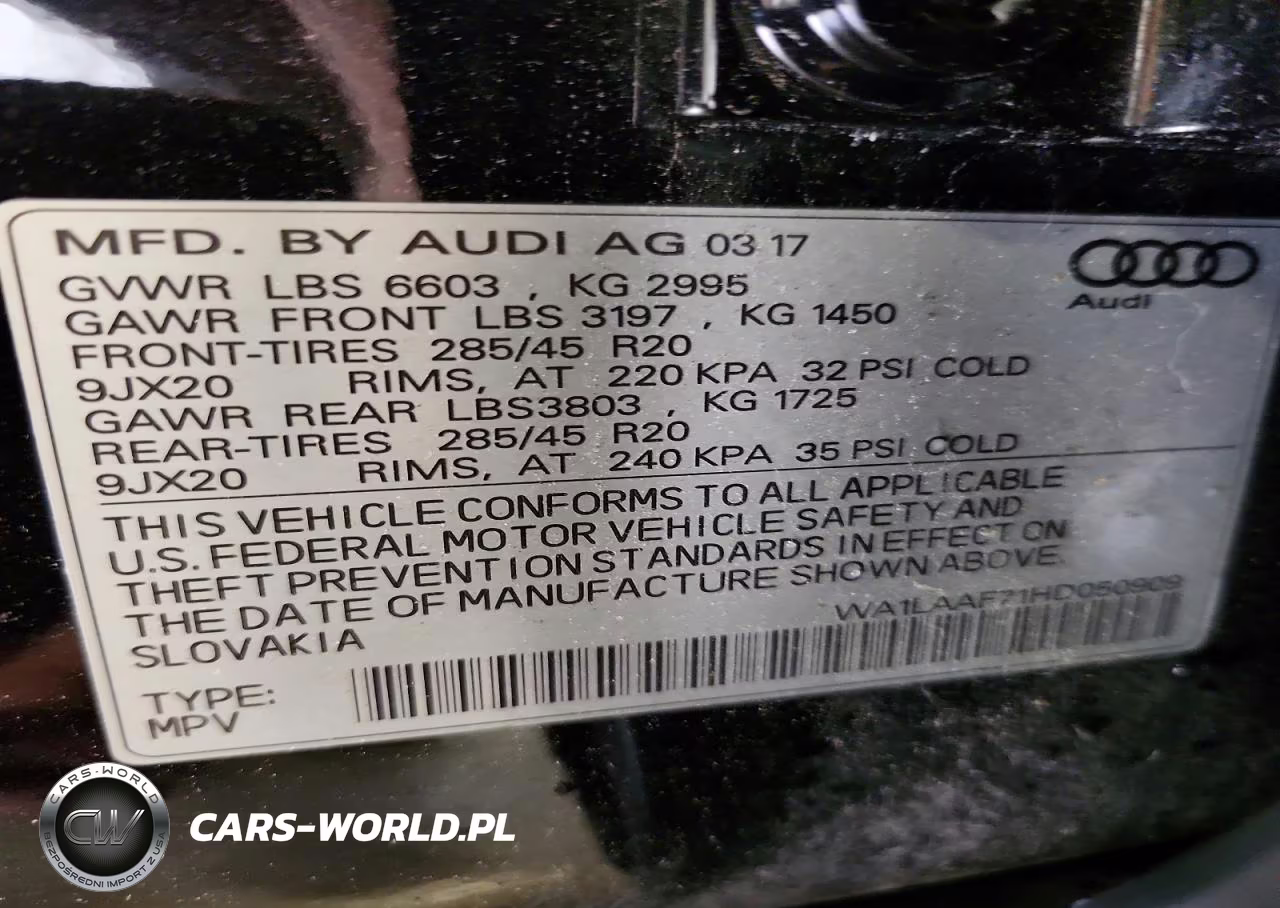 2017 Audi Q7 Premium Plus VIN:WA1LAAF71HD050909 - 13