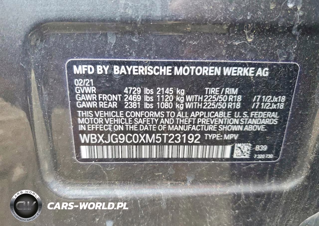 2021 BMW X1 xDrive28I VIN:WBXJG9C0XM5T23192 - 12