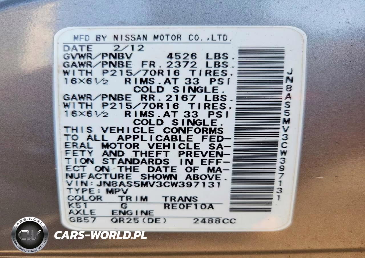 2012 Nissan Rogue S VIN:JN8AS5MV3CW397131 - 13