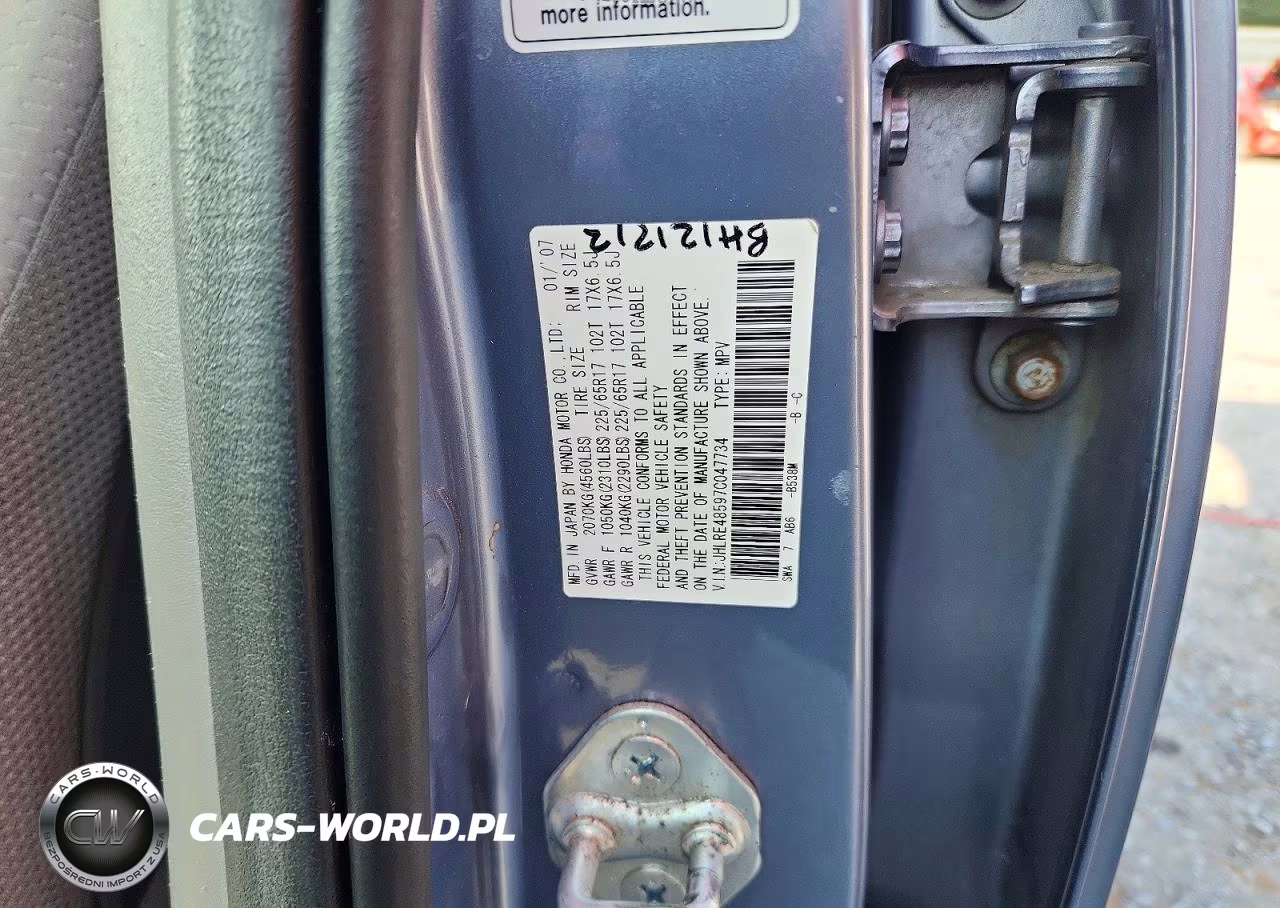 2007 Honda Cr-V Ex VIN:JHLRE48597C047734 - 13
