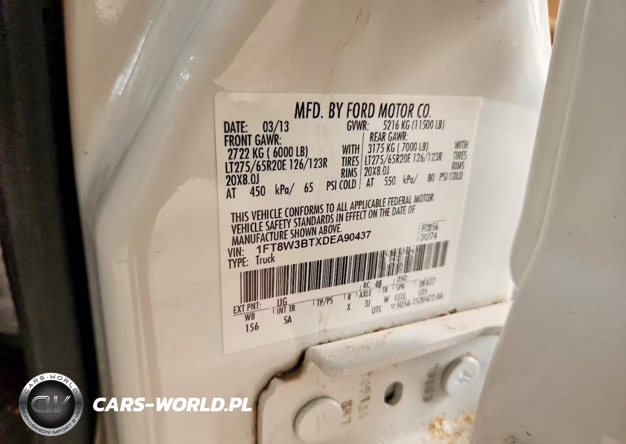 2013 Ford F350 Super Duty VIN:1FT8W3BTXDEA90437 - 12