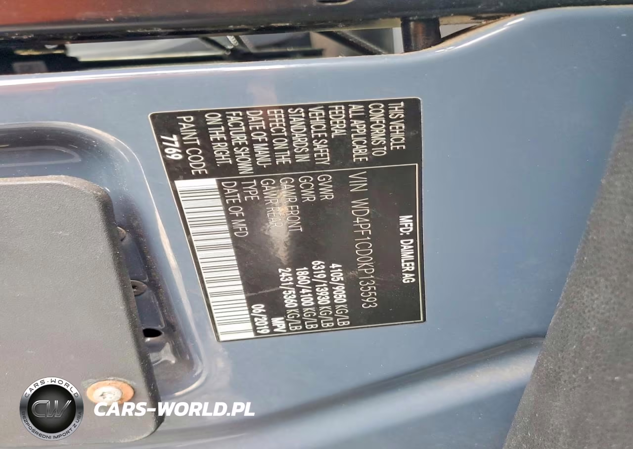 2019 Mercedes-Benz Sprinter 2500-3500 VIN:WD4PF1CD0KP135593 - 12