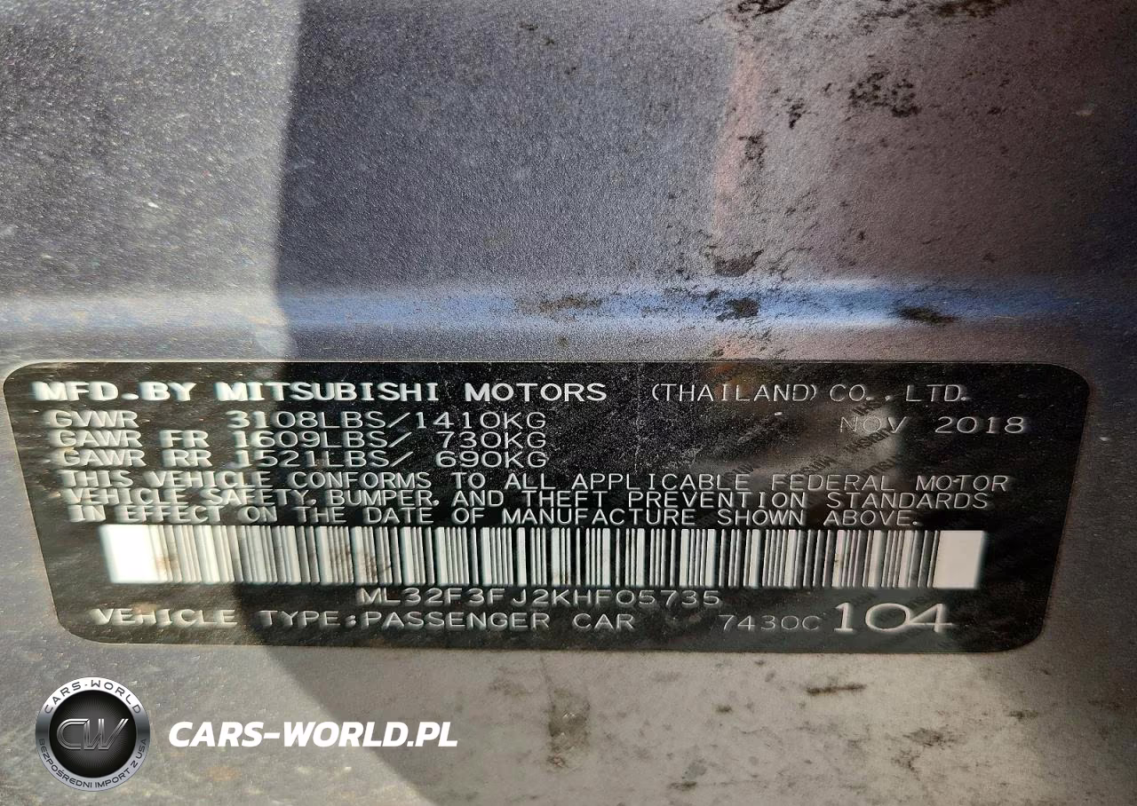 2019 Mitsubishi Mirage G4 Es VIN:ML32F3FJ2KHF05735 - 12