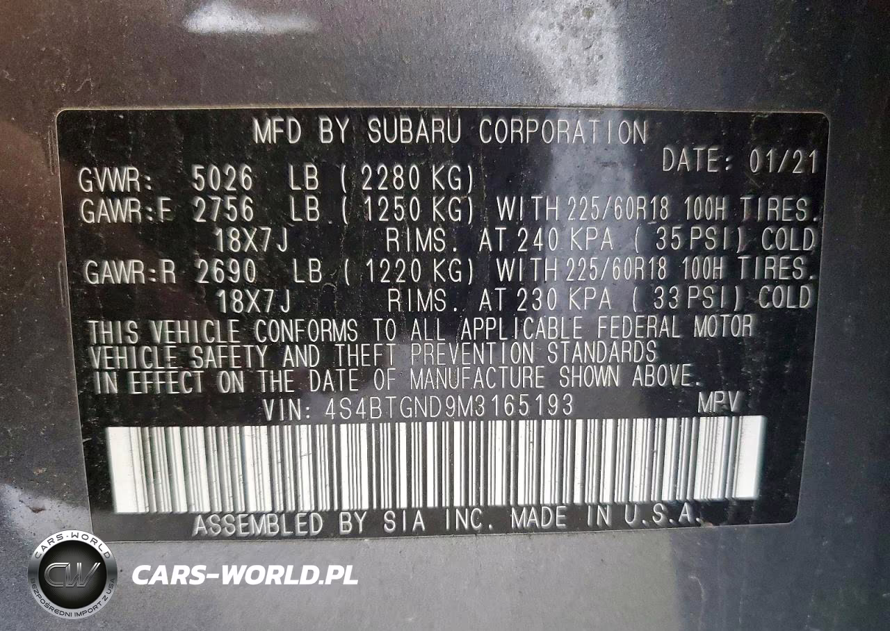 2021 Subaru Outback Limited Xt VIN:4S4BTGND9M3165193 - 13