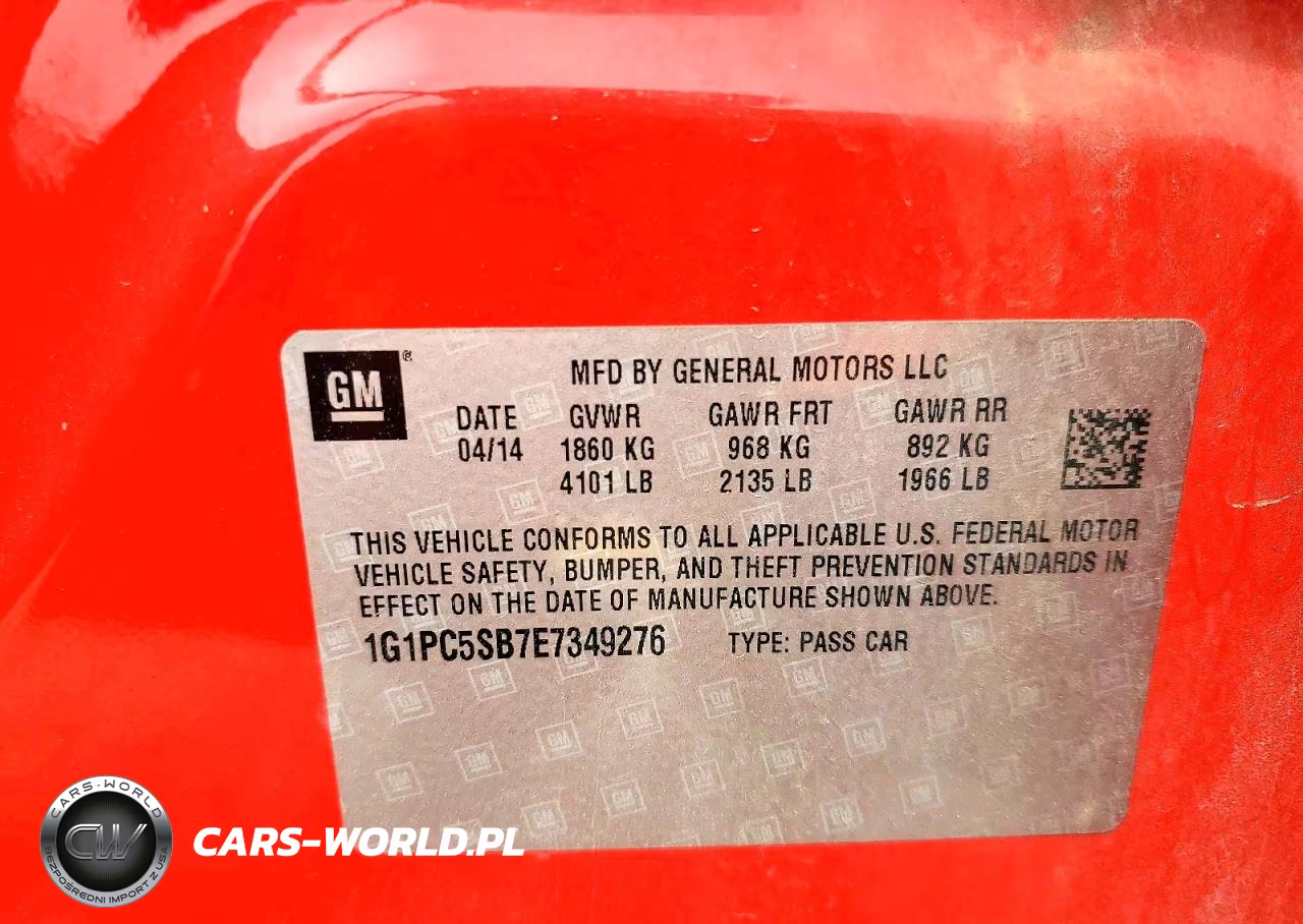2014 Chevrolet Cruze Lt VIN:1G1PC5SB7E7349276 - 12