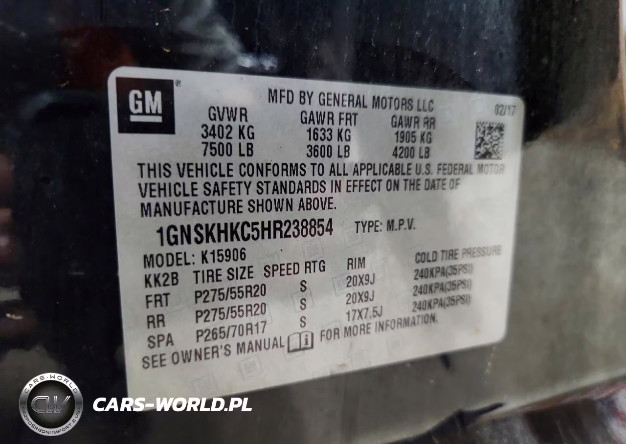 2017 Chevrolet Suburban K1500 Lt VIN:1GNSKHKC5HR238854 - 13