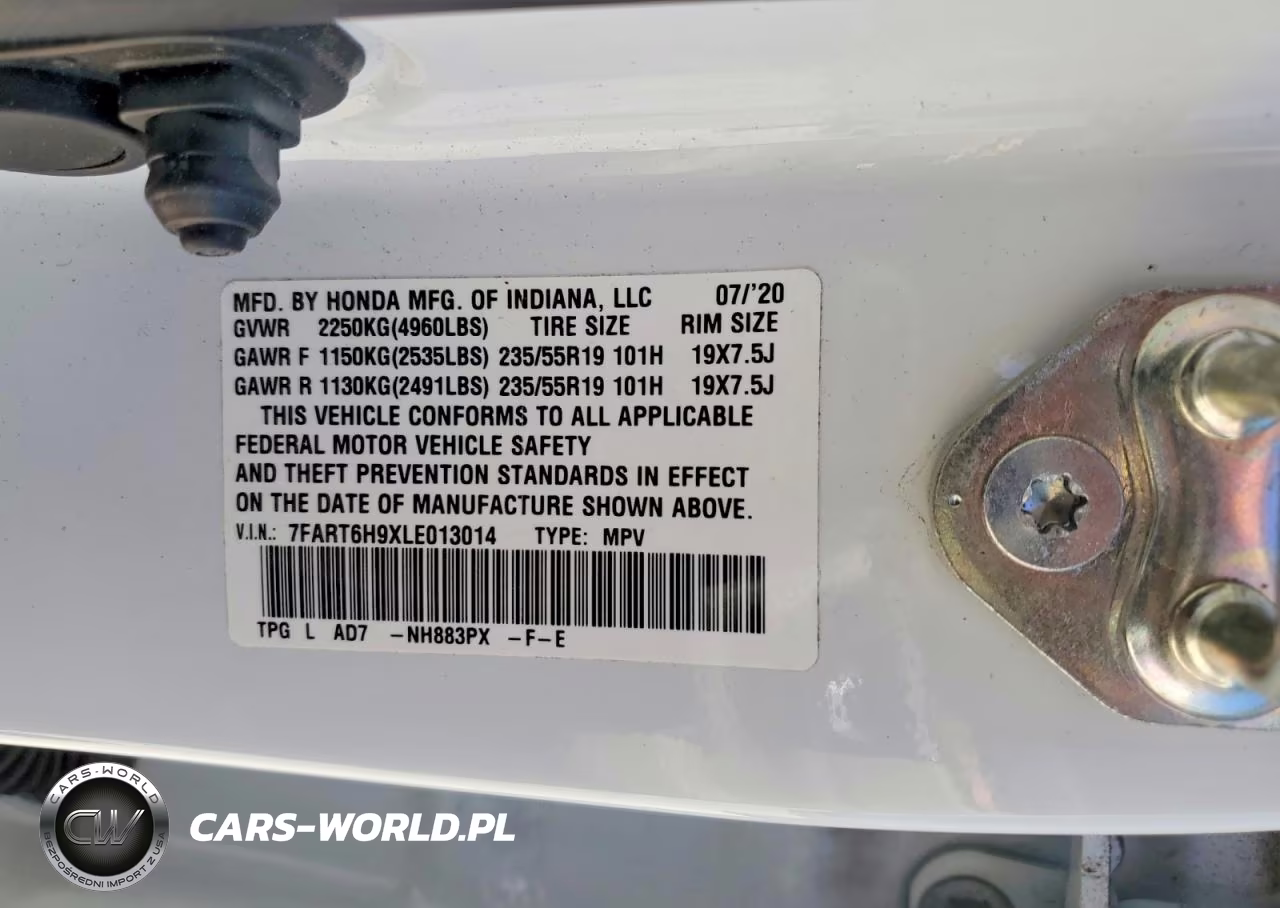 2020 Honda Cr-V Touring VIN:7FART6H9XLE013014 - 13