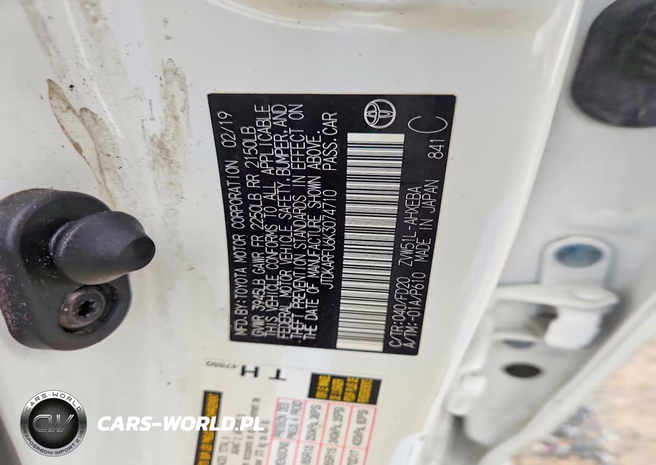 2019 Toyota Prius Le VIN:JTDKARFU6K3074710 - 12