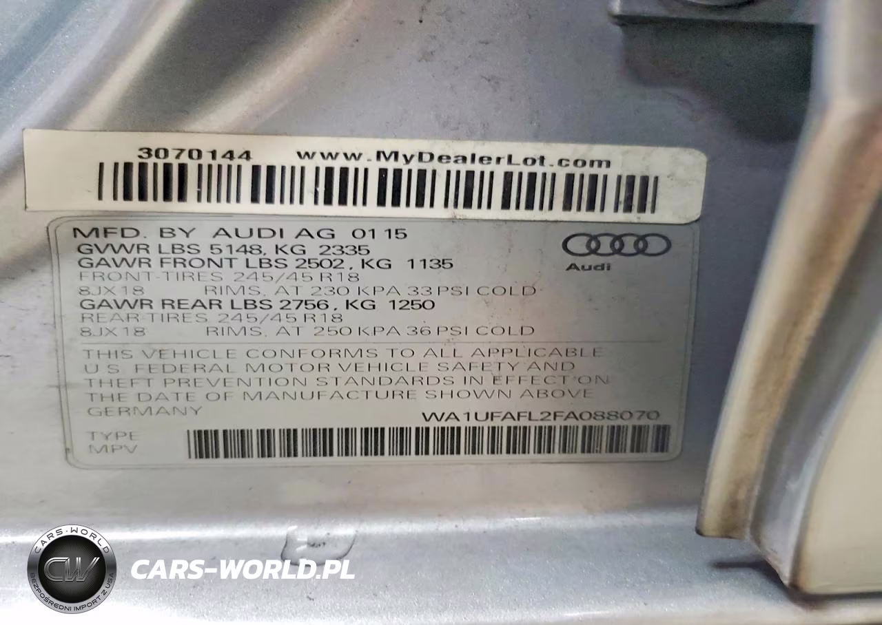 2015 Audi A4 Allroad Premium Plus VIN:WA1UFAFL2FA088070 - 12