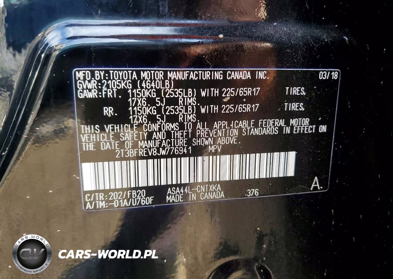 2018 Toyota Rav4 Le VIN:2T3BFREV8JW776941 - 13
