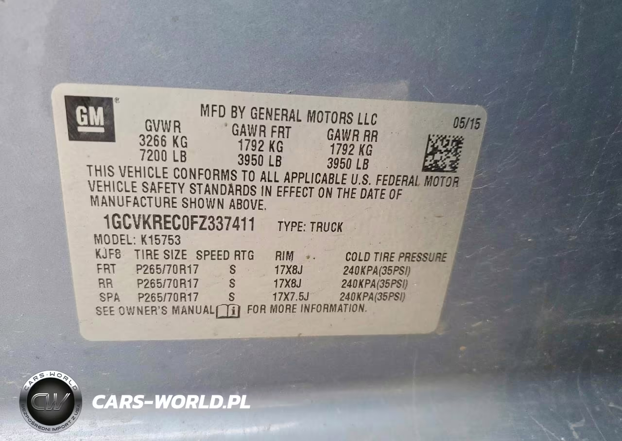 2015 Chevrolet Silverado K1500 Lt VIN:1GCVKREC0FZ337411 - 12