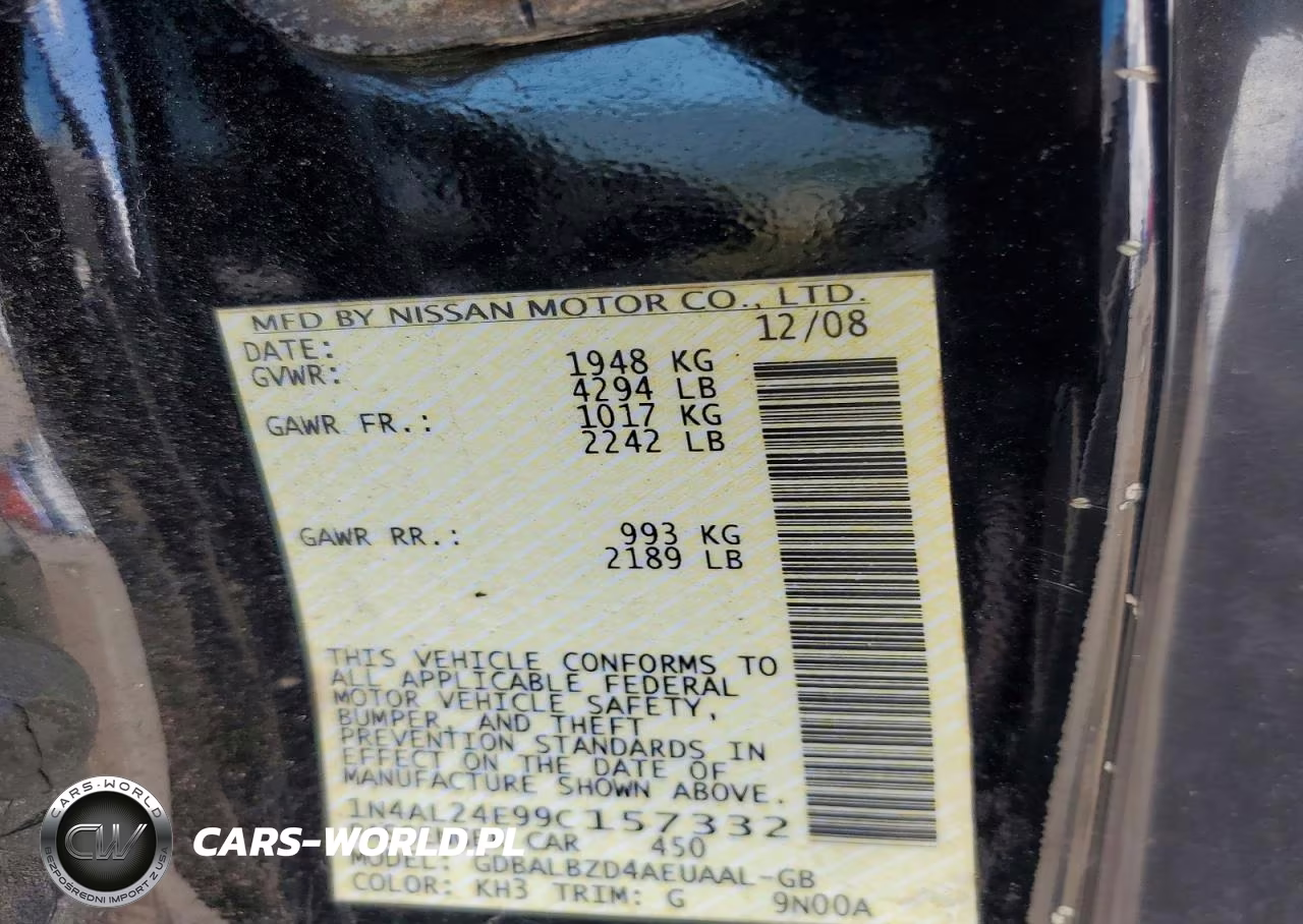 2009 Nissan Altima 2.5 S VIN:1N4AL24E99C157332 - 12