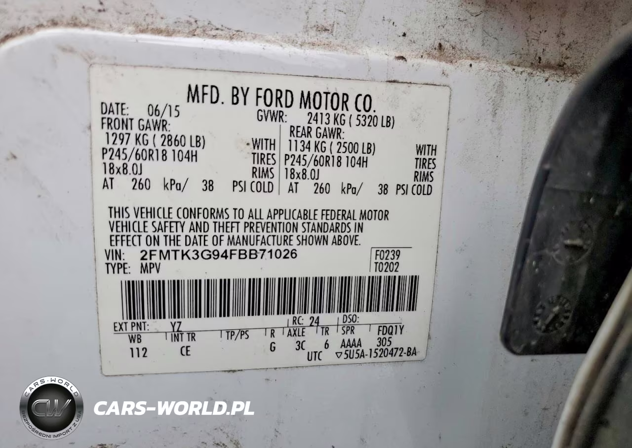 2015 Ford Edge Se VIN:2FMTK3G94FBB71026 - 14