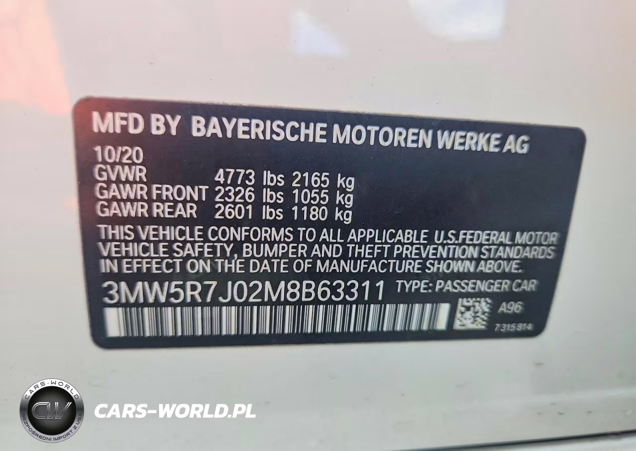 2021 BMW 330Xi VIN:3MW5R7J02M8B63311 - 12