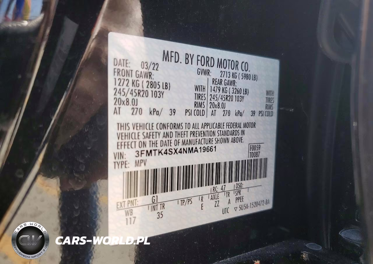 2022 Ford Mustang Mach-E Gt VIN:3FMTK4SX4NMA19661 - 14