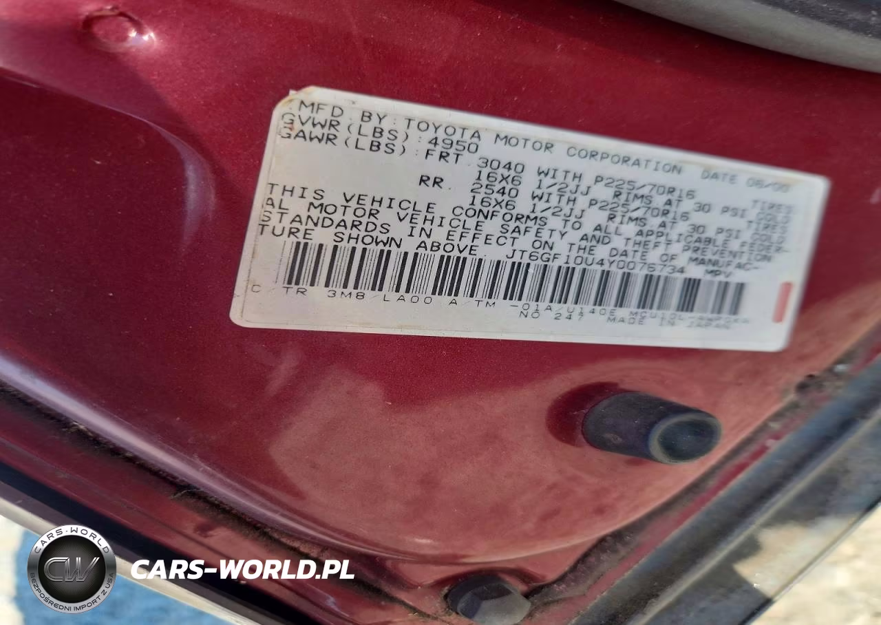 2000 Lexus Rx 300 VIN:JT6GF10U4Y0076734 - 13