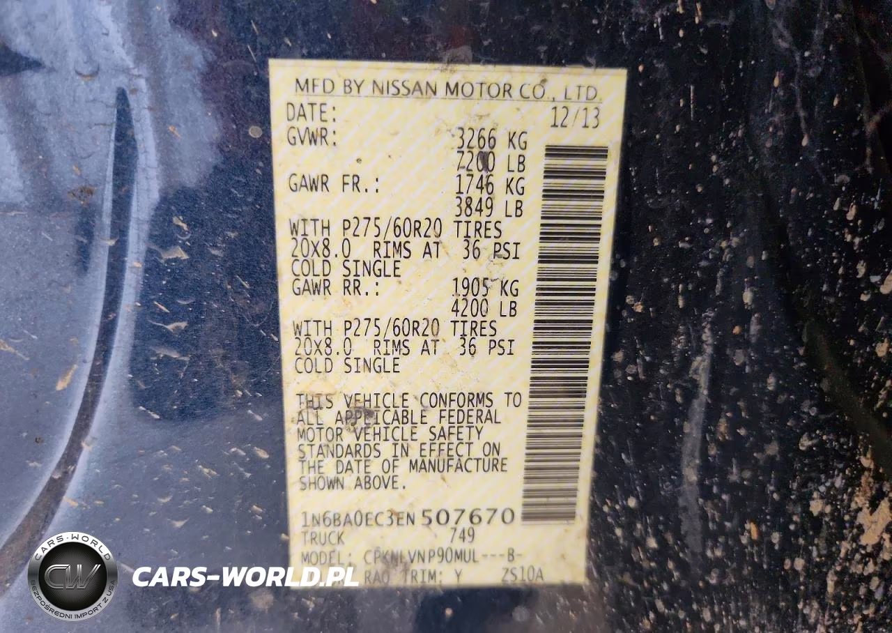 2014 Nissan Titan Sl VIN:1N6BA0EC3EN507670 - 13