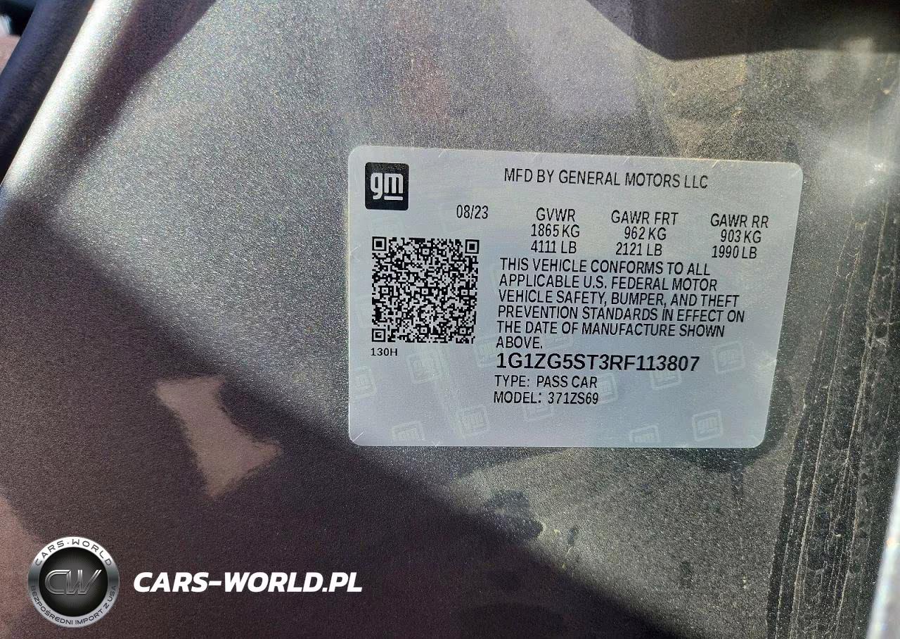 2024 Chevrolet Malibu Rs VIN:1G1ZG5ST3RF113807 - 12