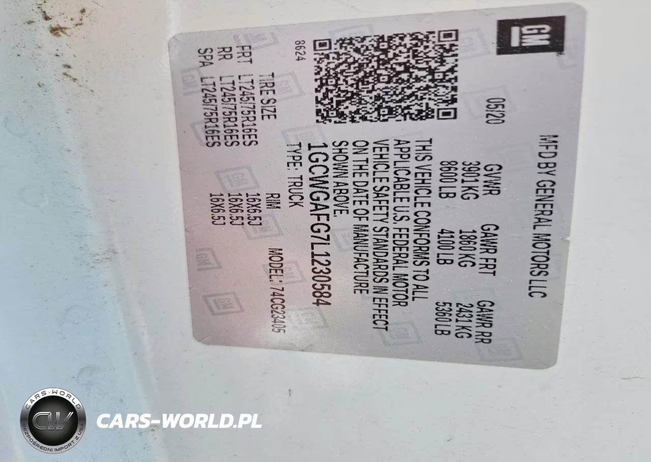 2020 Chevrolet Express G2500 Delivery Van VIN:1GCWGAFG7L1230584 - 13
