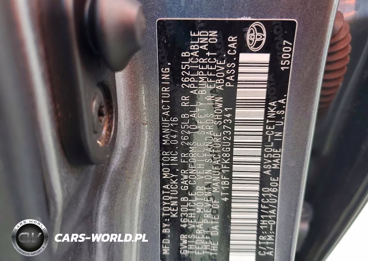 2016 Toyota Camry Le VIN:4T1BF1FK8GU237341 - 12
