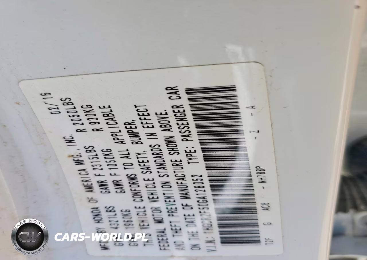 2016 Honda Accord Sport VIN:1HGCR2F50GA128052 - 12