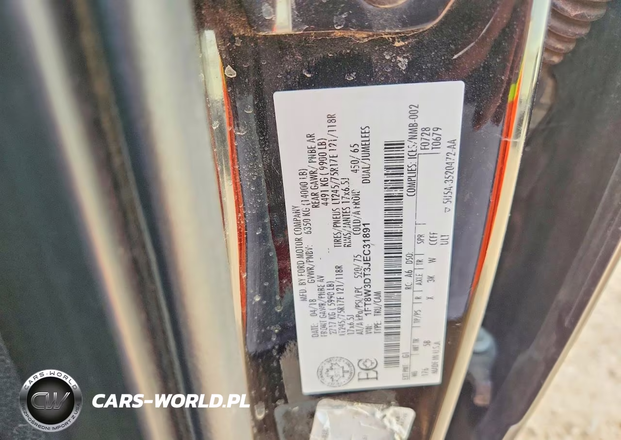 2018 Ford F350 Super Duty VIN:1FT8W3DT3JEC31891 - 13