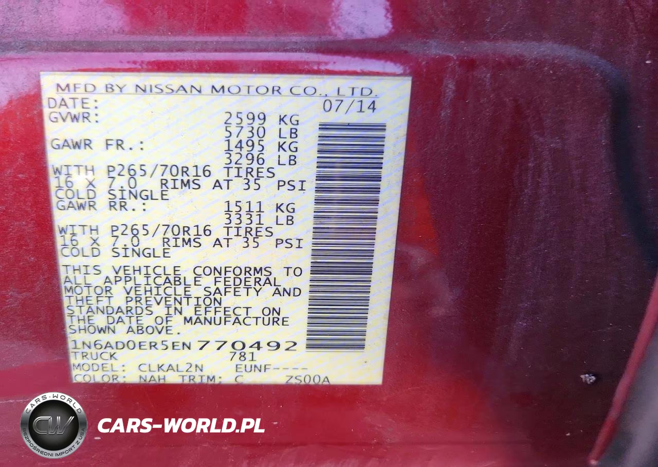 2014 Nissan Frontier S VIN:1N6AD0ER5EN770492 - 12