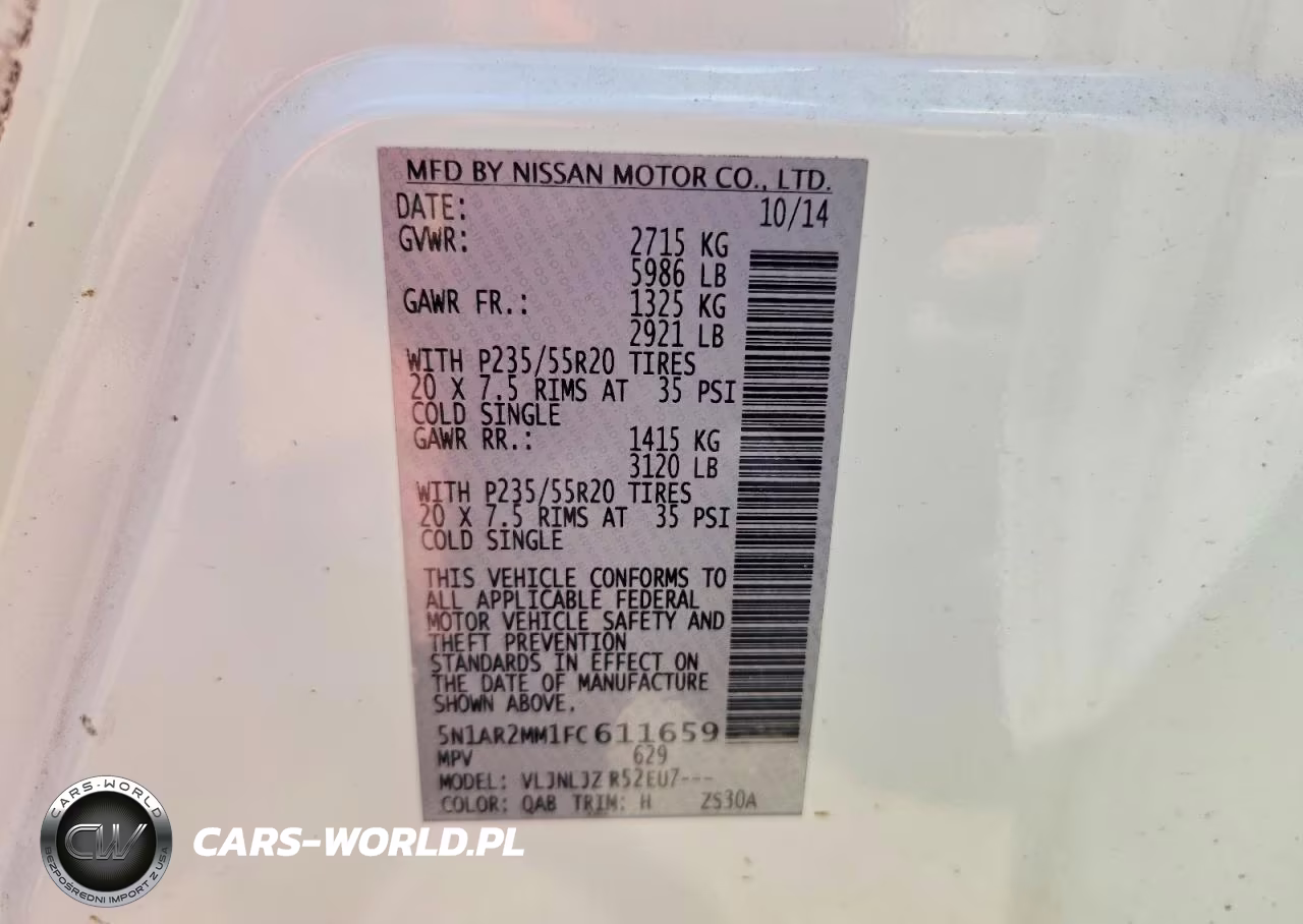 2015 Nissan Pathfinder Platinum VIN:5N1AR2MM1FC611659 - 13