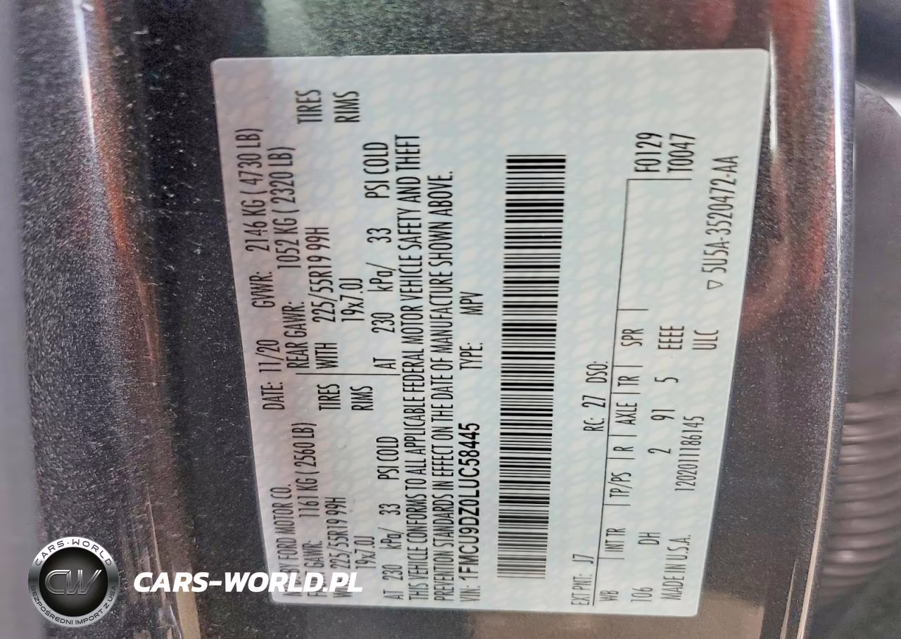 2020 Ford Escape Titanium VIN:1FMCU9DZ0LUC58445 - 13