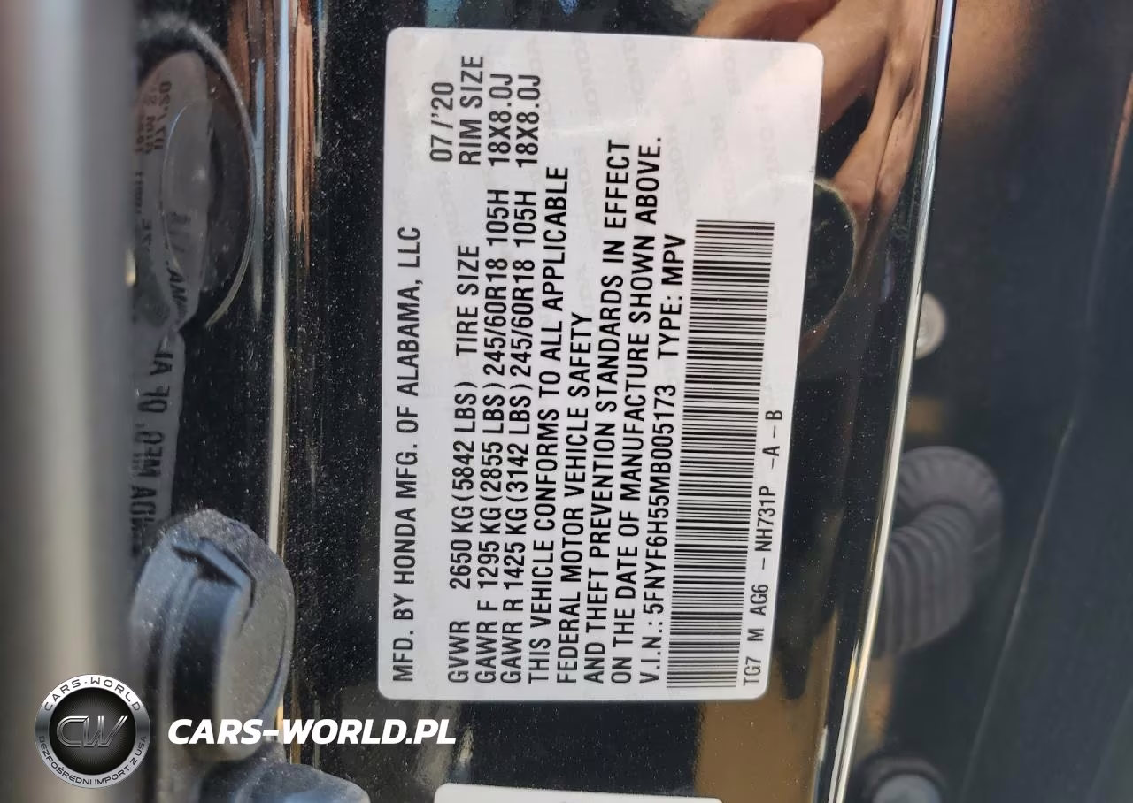 2021 Honda Pilot Exl VIN:5FNYF6H55MB005173 - 13