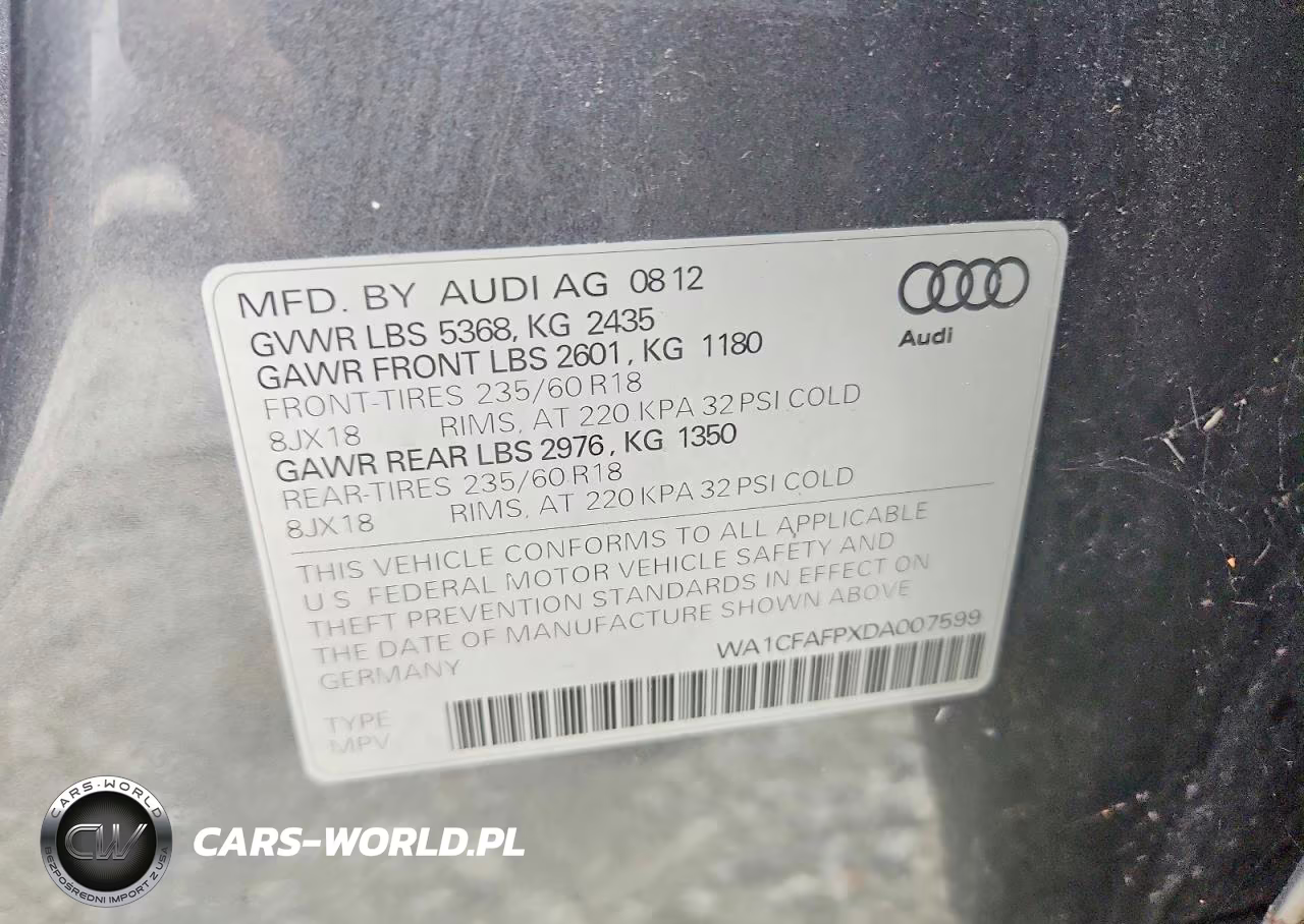 2013 Audi Q5 Premium VIN:WA1CFAFPXDA007599 - 13