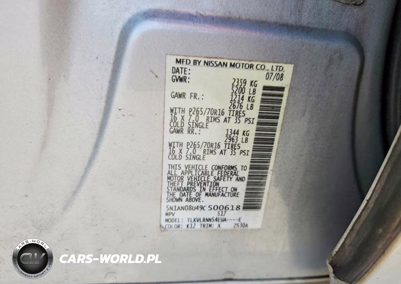 2009 Nissan Xterra X VIN:5N1AN08U49C500618 - 13