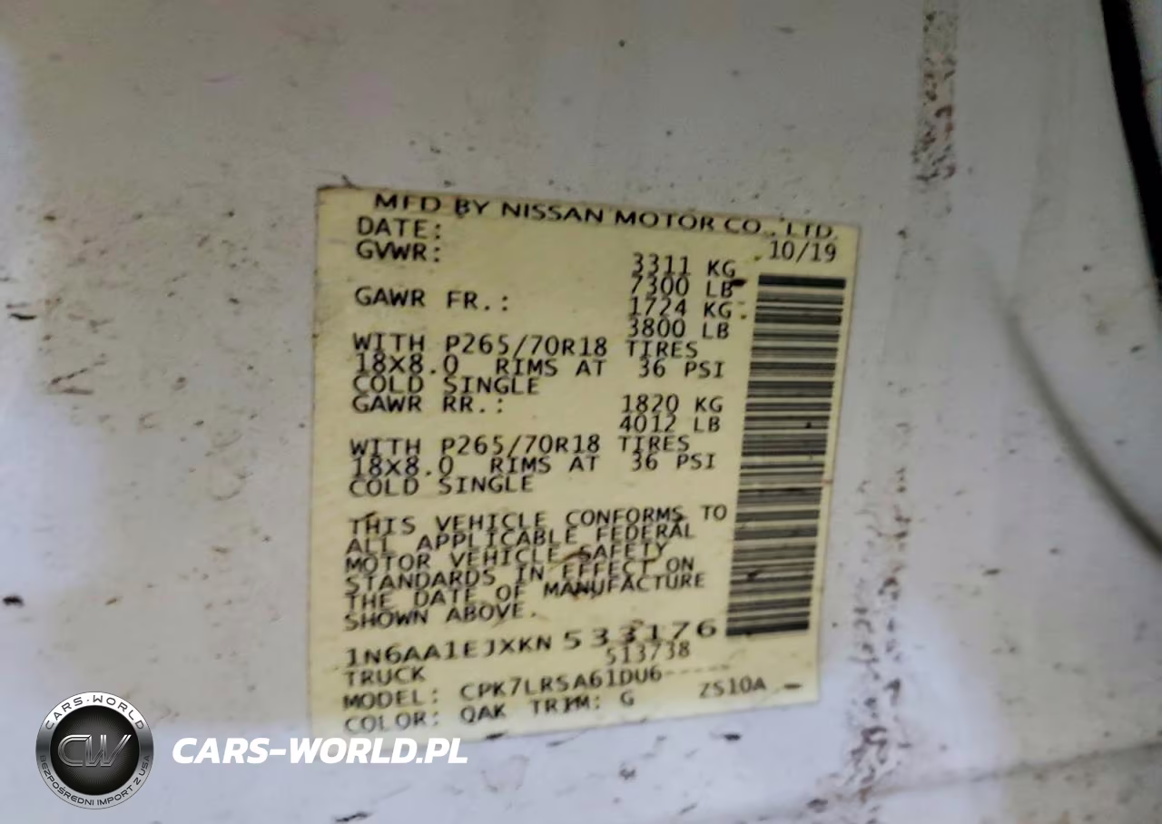 2019 Nissan Titan S VIN:1N6AA1EJXKN533176 - 12
