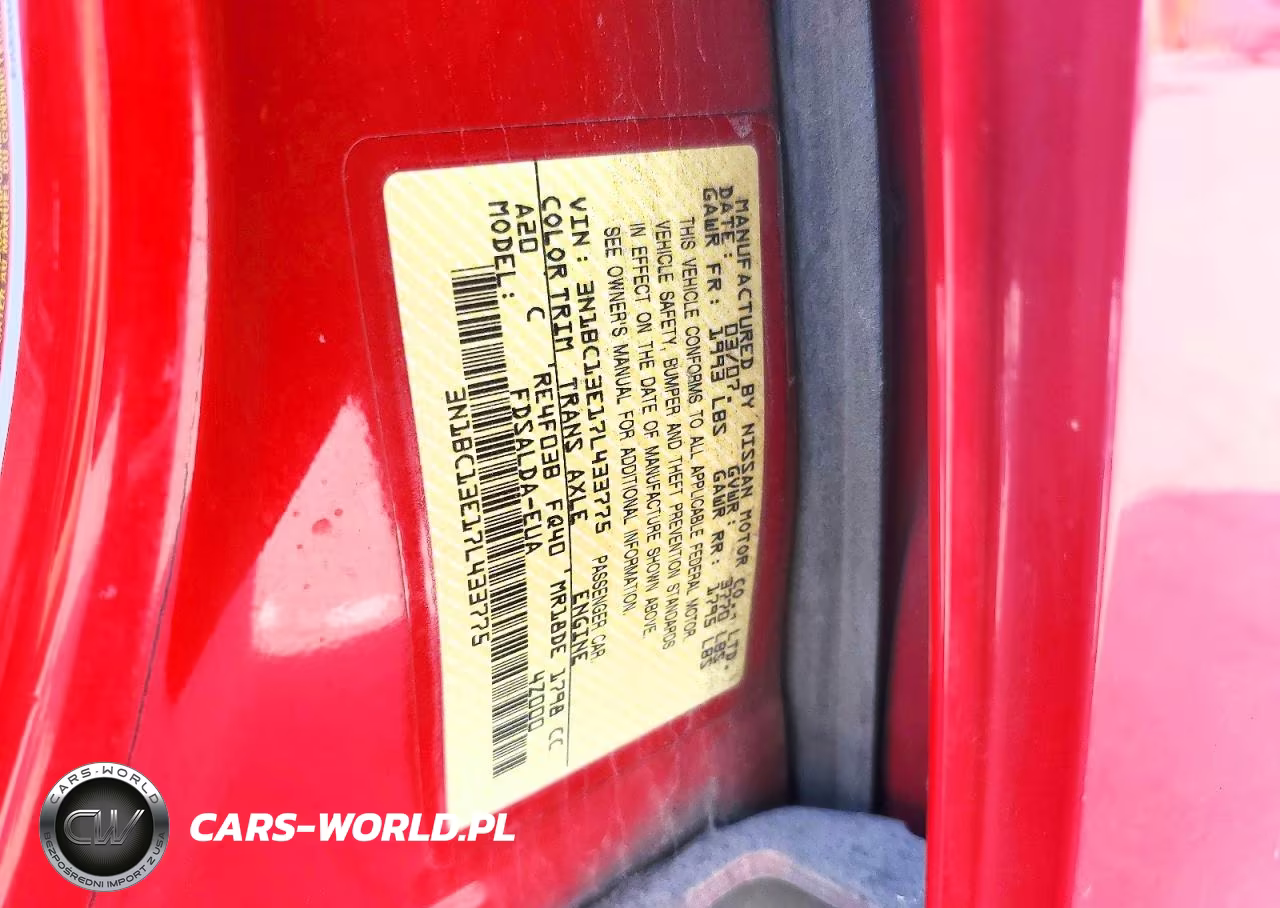 2007 Nissan Versa 1.8 S VIN:3N1BC13E17L433775 - 12