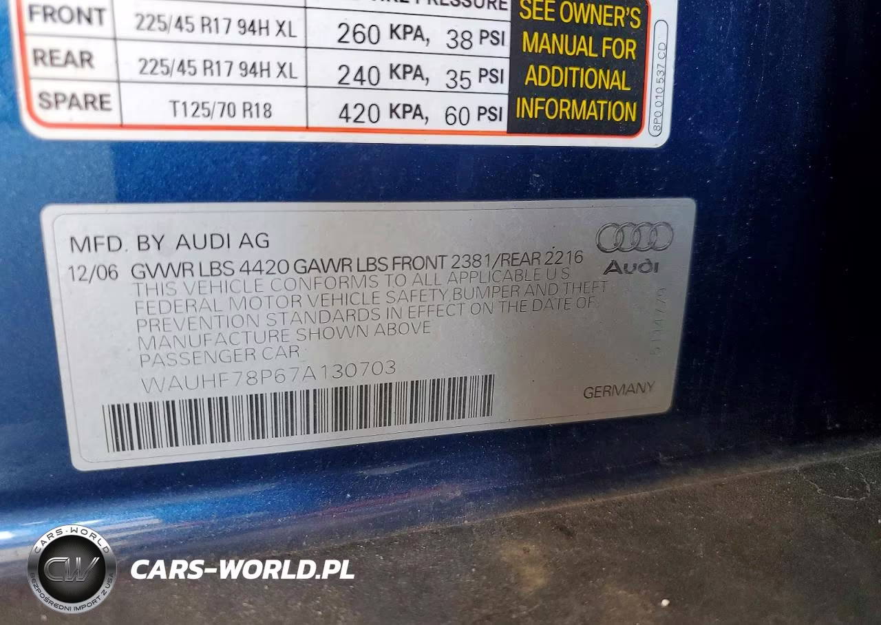 2007 Audi A3 2 VIN:WAUHF78P67A130703 - 13