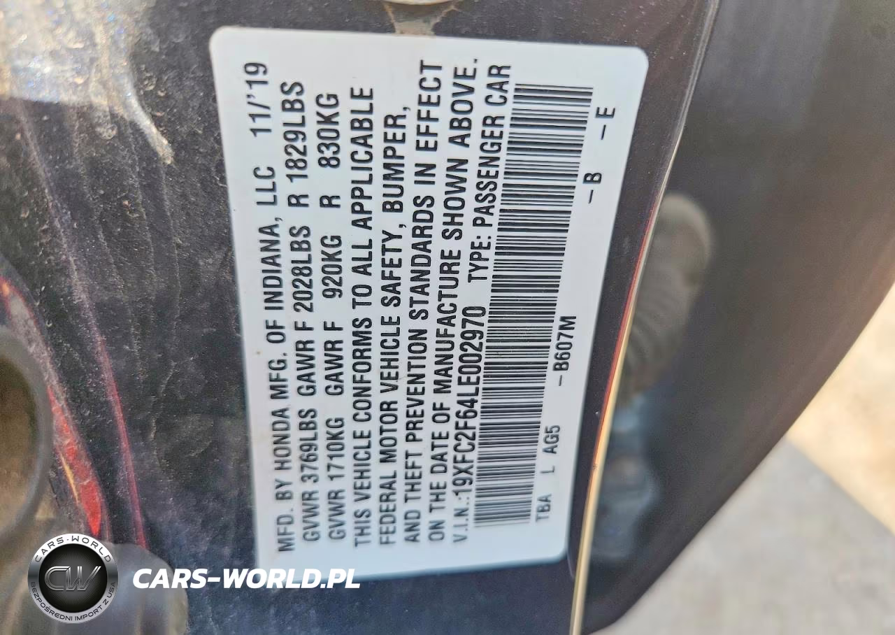 2020 Honda Civic Lx VIN:19XFC2F64LE002970 - 13