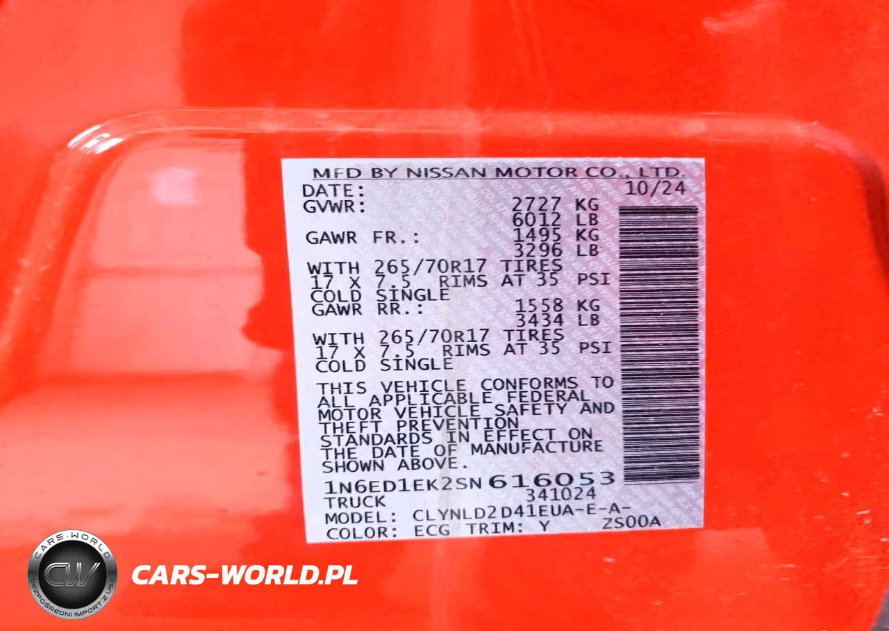 2025 Nissan Frontier Pro-4X VIN:1N6ED1EK2SN616053 - 12