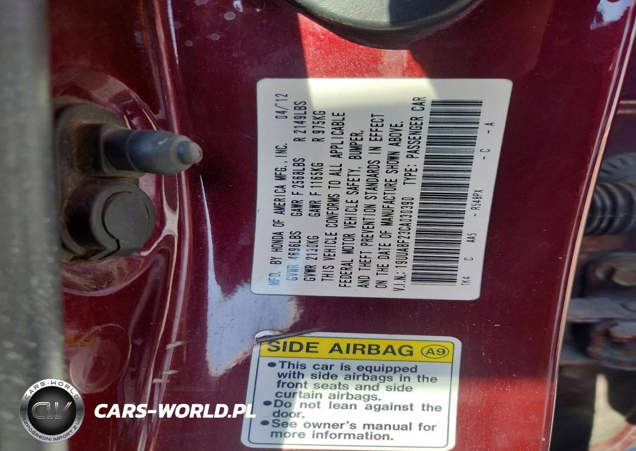 2012 Acura Tl VIN:19UUA8F23CA030390 - 13