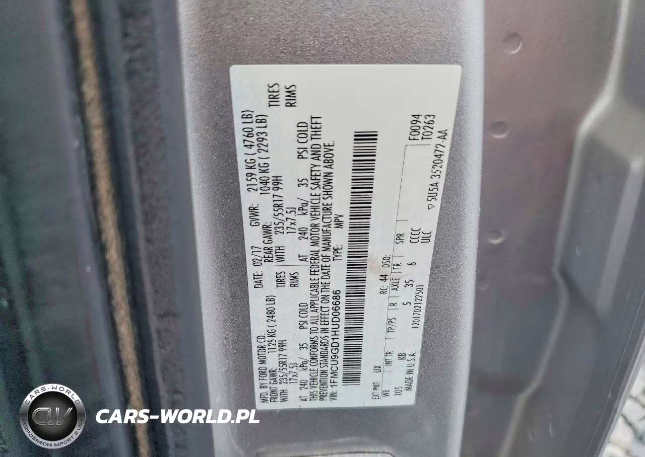 2017 Ford Escape Se VIN:1FMCU9GD1HUD06686 - 13