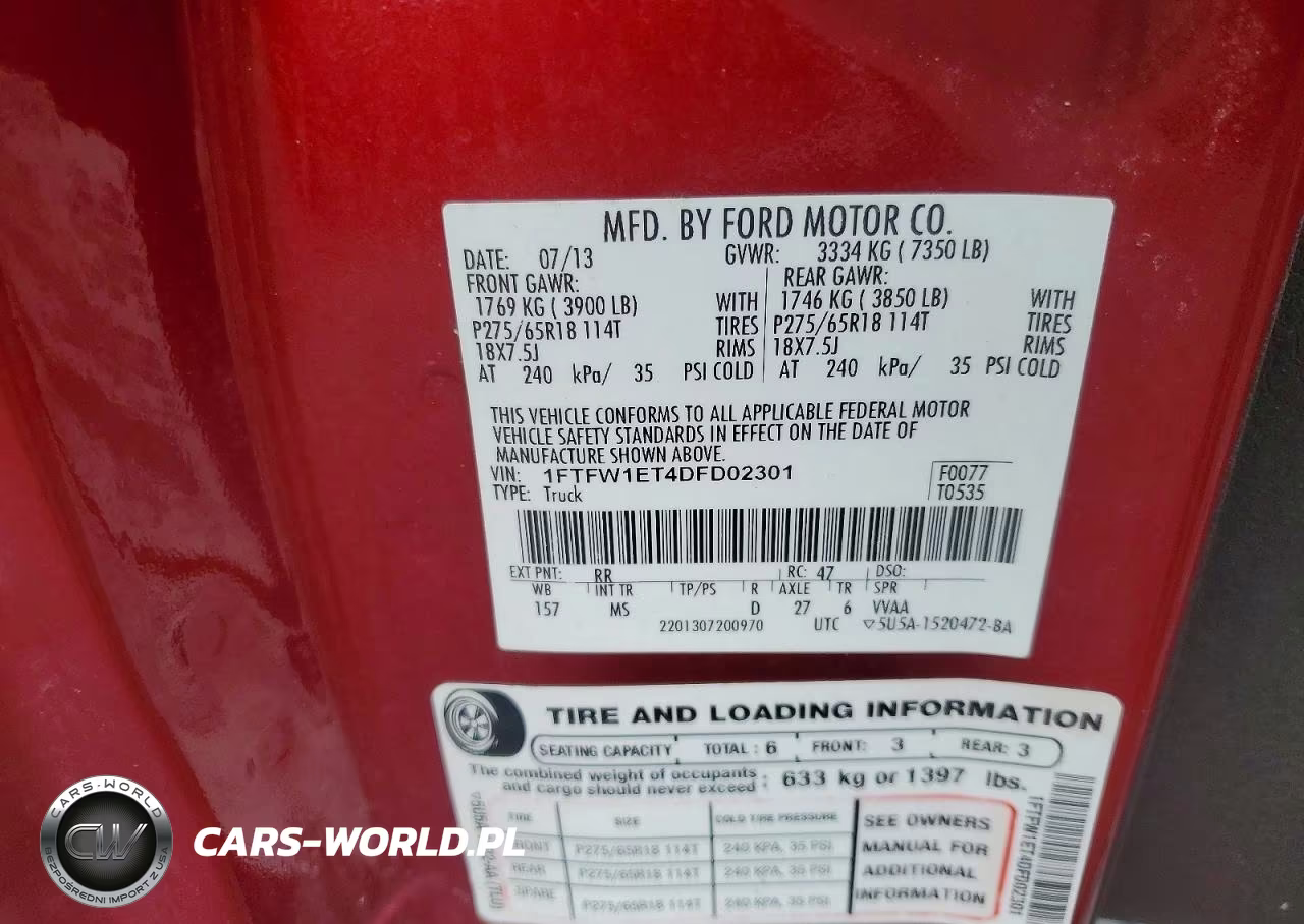 2013 Ford F150 Supercrew VIN:1FTFW1ET4DFD02301 - 12